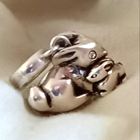 Bunny Rabbit Sterling Charm - Picture 1 of 5